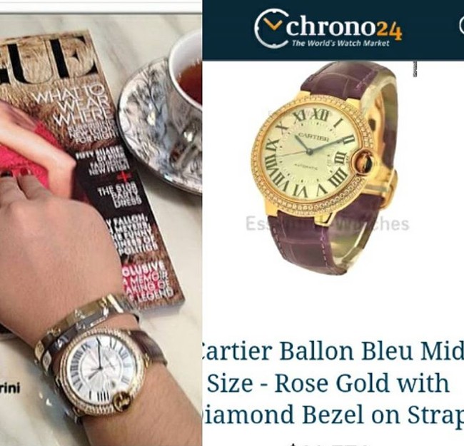 Cartier Ballon Bleu berhiaskan berlian Rp 387 juta. Foto: Instagram/fashionsyahrini