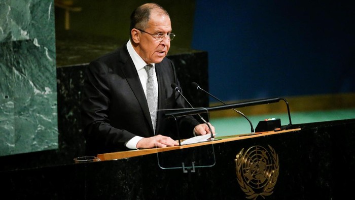 Russian Foreign Minister Sergey Lavrov addresses the 72nd United Nations General Assembly at the U.N. headquarters in New York, U.S., September 21, 2017. REUTERS/Eduardo Munoz