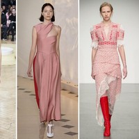 Millennial pink masih akan banyak dipakai sebagai warna dominan di 2018. Di London, pink banyak dipadukan bersama merah agar tampilannya jauh dari kata boring tapi tetap romantis. Foto: dok. Vogue