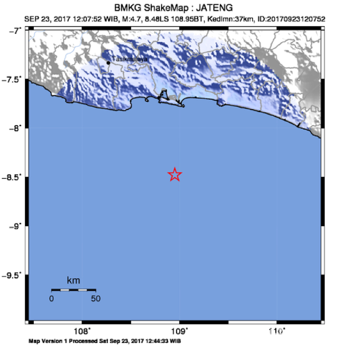 Gempa 4,7 SR Guncang Cilacap