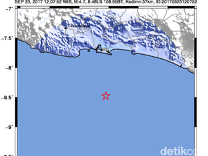 Gempa 4,7 SR Guncang Cilacap