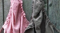 Bahan linen yang ringan, sejuk cocok buat apron. Apalagi pilihan warnanya sangat banyak. Cocok dibuat apron dengan model serutan samping ini.Foto: Istimewa