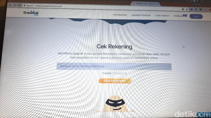 Web kredibel.co.id situs pengecekan rekening penipu