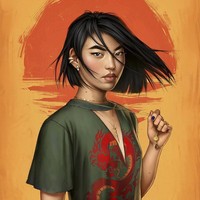 Inilah gambaran Putri Disney masa kini menurut seniman digital asal Chili, Fernanda Suarez. Putri Mulan yang biasanya memakai kostum tradisional China, kini ditampilkan dengan busana yang lebih kekinian. Mulan memakai busana cut out dan aksesori kalung, cincin dan anting. Rambut Mulan yang panjang pun berubah menjadi pendek dalam versi 2017. Foto: Dok. Bored Panda (Fernanda Suarez)