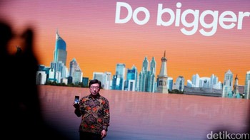 Jaehoon Kwon, President Samsung Electronics Indonesia saat acara peluncuran di Jakarta. (Foto: detikINET/Ari Saputra)