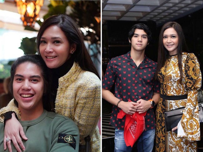 Maia Estianty yang lebih dikenal dengan bunda Maia ia merupakan ibu dari trio kakak beradik tampan Al, El dan Dul. Maia yang berusia 41 tahun baru saja melepas anaknya El yang berusia 18 tahun, kuliah di London, Inggris. Foto: Instagram