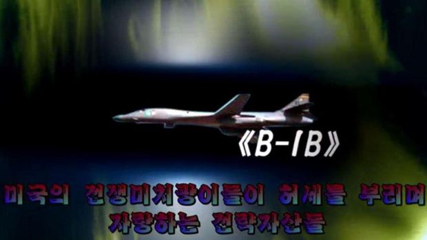 Pesawat pengebom AS jenis B-1B ditunjukkan hancur dirudal Korut dalam video propaganda