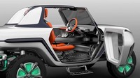 Wajahnya memiliki tampang Jeep klasik dengan mata biru. Sementara pada kedua pintunya, Suzuki memilih transparan dengan beratapkan langit langsung. Foto: Pool (Suzuki)