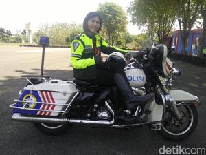 Kendarai Harley Polwan Ini Ingin Bawa Nama Baik Polri di Jalanan