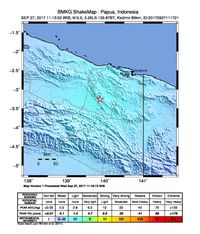 Shakemap gempa 5,5 SR di Jayapura