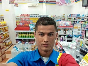 Cerita di Balik Foto Selfie Ronaldo Jadi Karyawan Indomaret