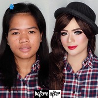 Vizzily merupakan makeup artist yang terkenal dengan kemampuannya mengubah penampilan alis tanpa perlu mencukurnya. Dan wanita di foto ini salah satu contohnya. Vizzily membuat si wanita tampak seperti boneka, dengan alis yang sempurna, tanpa mencukur atau mencabutnya. Foto: Dok. Instagram Vizzily