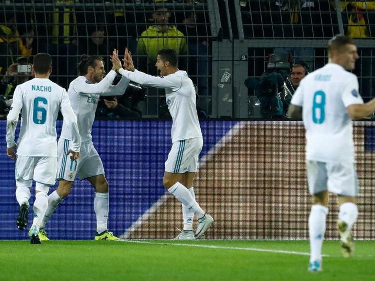 Pemain Real Madrid di laga melawan Borussia Dortmund (Foto: Odd Andersen/ AFP Photo)