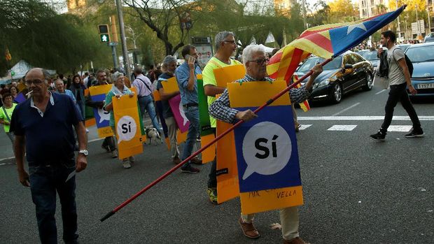 Pendukung referendum kemerdekaan Catalonia