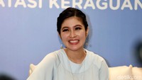 Sandra Dewi saat ditemui di kawasan Sudirman, Jakarta Selatan pada Kamis (28/9). Pool/Noel/detikFoto.