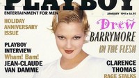 Drew Barrymore (yang saat itu berusia 19 tahun) mengagetkan sejumlah fans karena pose dan perubahannya pada sampul majalah Playboy di tahun 1995. (Dok. Ist_