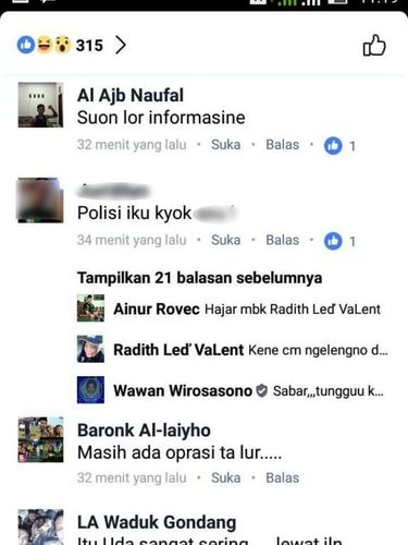 Isi komentar JN yang memaki polisi