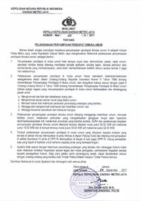 Catat! Ini Maklumat Kapolda Metro Terkait Aksi 299 Besok