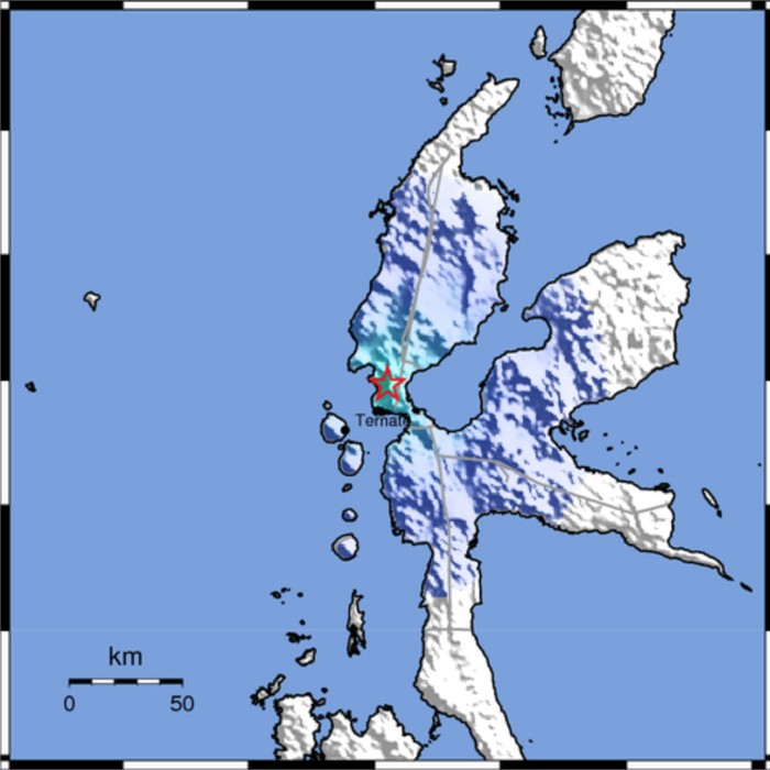 Gempa 4,4 SR Guncang Tidore Maluku