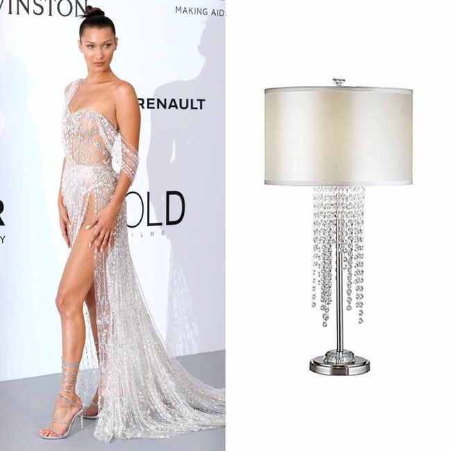 Semua mata tertuju kepada Bella Hadid ketika ia menunjukkan batang hidungnya di Cannes Film Festival bulan Mei kemarin. Sama seperti gaunnya yang tampak anggun karena kristal, lampu kristal berkilau ini juga akan jadi pusat atensi karena kemewahannya. Foto: Ist.