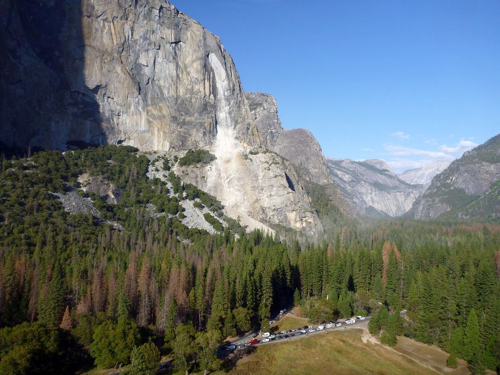 The southeast face of El Capitan granite monolith in Yosemite National Park is seen after another rockfall injured a second person a day after a British climber was killed by a rockfall at Yosemite National Park in California, U.S, September 28, 2017.    Courtesy National Park Service/Handout via REUTERS  ATTENTION EDITORS - THIS IMAGE HAS BEEN SUPPLIED BY A THIRD PARTY