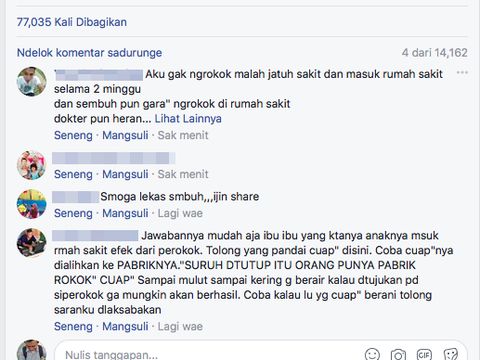 Viral! Ungkapan Kemarahan Seorang Ibu yang Anaknya Sakit Karena Rokok