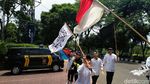Penampakan Massa Aksi 299 Difoto dari JPO Dekat Gedung DPR/MPR