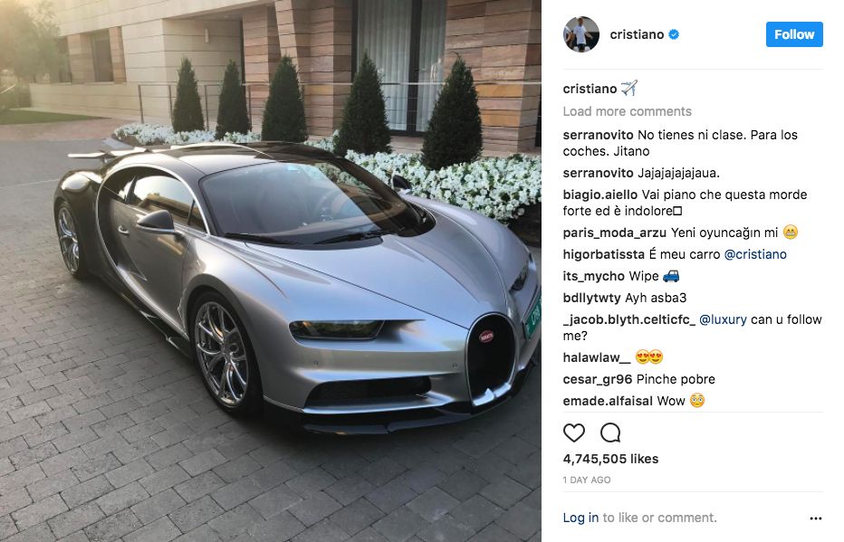 Cristiano Ronaldo Bugatti Chiron Cristiano Ronaldo Bugatti Chiron