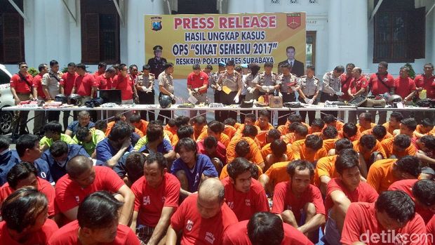 121 Bandit di Surabaya Diamankan dalam Operasi Sikat Semeru 2017