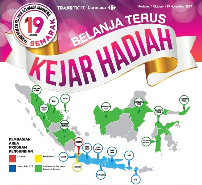 Belanja Terus Kejar Hadiah di Semarak 19 Tahun Transmart Carrefour