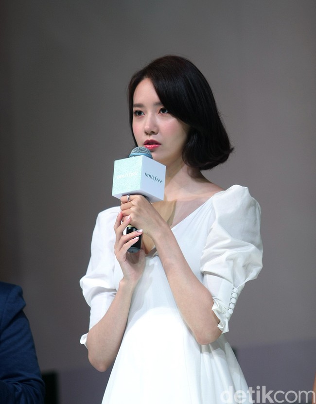 Ia pun mengaku senang bisa hadir di Jakarta. Pemandangan Indonesia bagus. Cuacanya cerah. Aku cuma pernah ke sini untuk bekerja. Aku belum pernah menikmati Indonesia. Kapan-kapan aku akan datang lagi untuk liburan, kata  Yoona. Foto: Mohammad Abduh/Wolipop