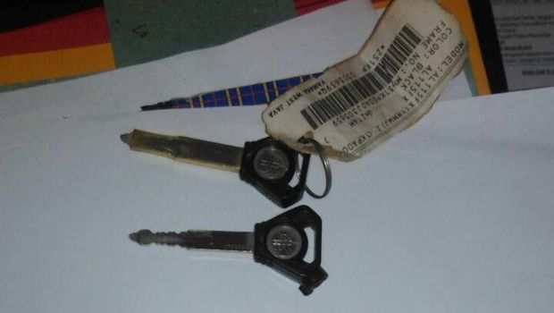 Barang bukti pencurian motor yang disita polisi.