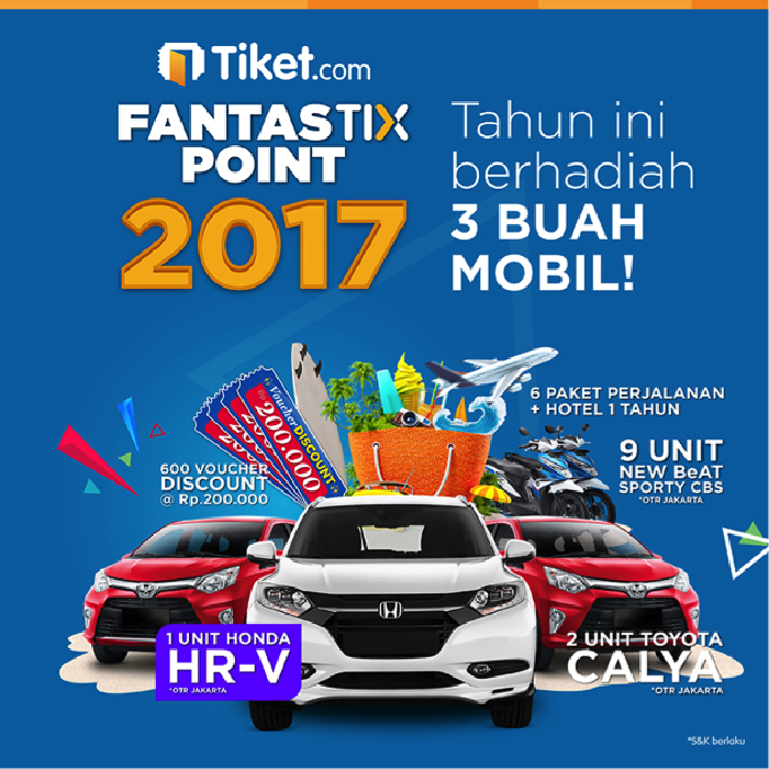 Yuk, Tukar Tix Point dan Dapatkan Hadiah Mobil dari Tiket.com
