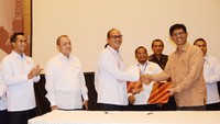 Penandatanganan Nota kesepahaman tersebut dilakukan dalam Rapat Koordinasi Nasional (Rakornas) Kadin yang digelar di Jakarta, (3/10/2017). Foto: dok. KADIN
