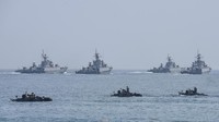 Pantauan detikcom, terlihat personel TNI dari berbagai matra dan satuan, baik AL, AU, maupun AD, telah berkumpul sejak pagi, Selasa (3/10/2017). Foto: ANTARA Foto