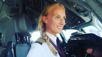 Lindy Marielle Kats (24), inilah pilot wanita asal Belanda yang mencuri hati traveler di dunia maya (pilot_lindy/Instagram)