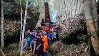 Saat pihak keluarga yang ditinggalkan punya uang, mereka diminta membayar kurban kerbau (Dok. Reuters/Darren Whitside)dan babi serta membuat sebuah upacara pemakaman yang dikenal dengan nama Rambu Solo. (Dok. Reuters/Darren Whitside)