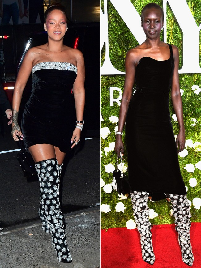 Rihanna Vs Alek Wek. Boots Oscar de la Renta seharga US$ 4.970 atau Rp 67 juta ini akan membuat Anda jadi pusat perhatian. Foto: Ist.