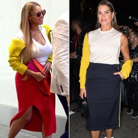 Beyonce Vs Brooke Shields. Keduanya memakai sweater lengan dari Calvin Klein seharga US$ 495 atau Rp 6,6 juta. Foto: Ist.