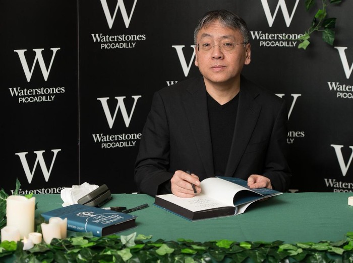 LONDON, ENGLAND - MARCH 02:  Kazuo Ishiguro meets fans and signs copies of his new novel The Buried Giant at Waterstones, Piccadilly on March 2, 2015 in London, England.  (Photo by Ian Gavan/Getty Images)
