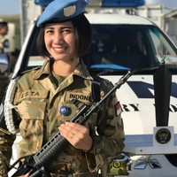 Estarina Aritonang bangga bisa menjadi TNI yang dikirim ke Lebanon. Foto: Dok. Facebook Estarina Aritonang