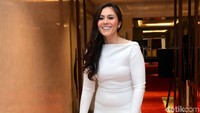 Wulan terlihat semringah. Pool/Noel/detikFoto.