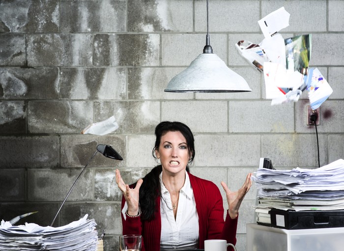 Angry businessman shouting