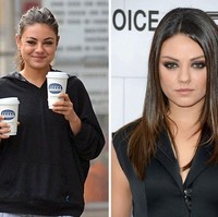 Mila Kunis dengan riasan makeup memang terlihat mempesona. Siapa sangka tanpa makeup penampilannya terlihat gemuk dan wajahnya terlihat tua. Foto: Ist, Getty Images