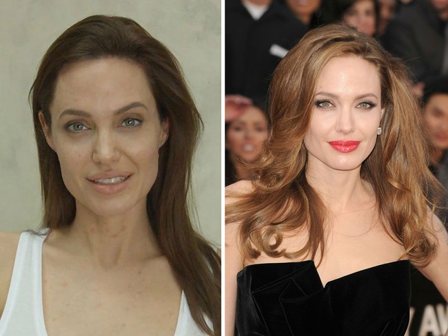 Seorang Angelina Jolie dikenal dengan Kecantikan wajahnya. Meski tanpa makeup sekalipun wajahnya masih terlihat cantik. Foto: Ist, Getty Images