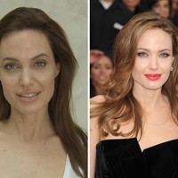 Seorang Angelina Jolie dikenal dengan Kecantikan wajahnya. Meski tanpa makeup sekalipun wajahnya masih terlihat cantik. Foto: Ist, Getty Images