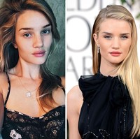 Model Rosie Hontington-Whiteley tetap terlihat memesona meski tanpa makeup. Foto: Ist, Getty Images