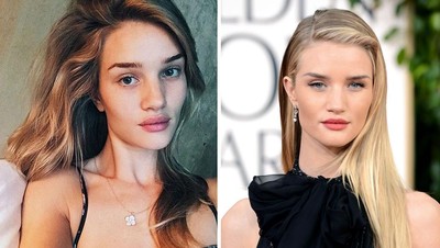 Foto: 10 Perbandingan Wajah Artis Hollywood Sebelum dan Sesudah Makeup