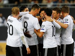Jerman lolos dengan mencatatkan 100 persen kemenangan di kualifikasi. Die Mannschaft selalu menjadi favorit sekaligus dihadapkan dengan tantangan terbesar: mempertahankan gelar juaranya. Foto: Kai Pfaffenbach/Reuters