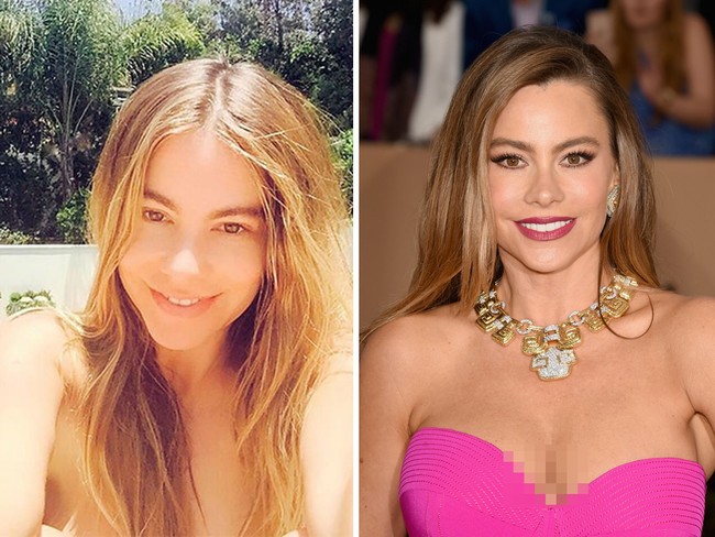Sofia Vergara merupakan seorang wanita cantik asal kolombia. Ia tetap cantik di usia 45 tahun meski tanpa memakai makeup. Foto: Ist, Getty Images